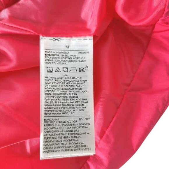 Gap Cold Control Puffer Vest Pink Medium Zip Up Windproof - Picture 5 of 5